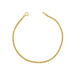 Χρυσό βραχιόλι - αλυσίδα Κ14 σε σχέδιο κορδόνι