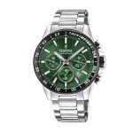 Ρολόι χρονογράφος Festina F20560/4 από ανοξείδωτο ατσάλι με πράσινο καντράν και μαύρη στεφάνη