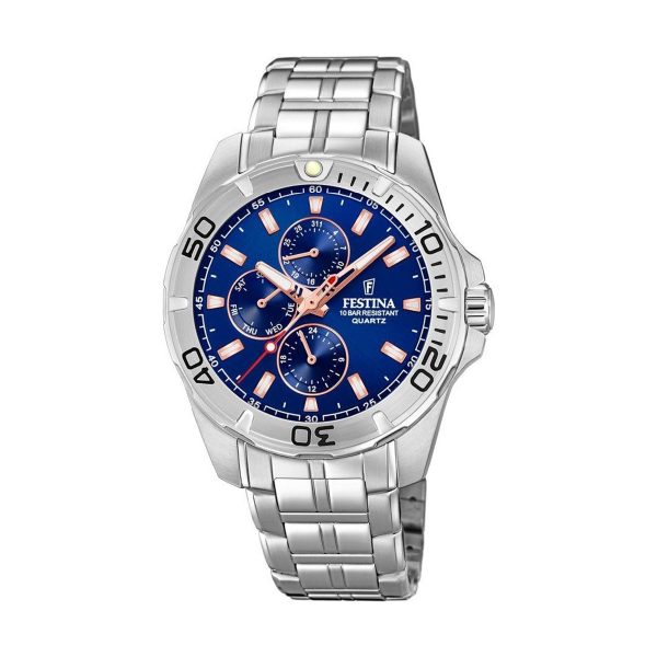 Ρολόι Festina F20445/5 από ανοξείδωτο ατσάλι με μπλε καντράν πολλαπλών ενδείξεων