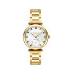 Γυναικείο ρολόι Vogue Alice 2020613341 με χρυσό μπρασελέ και λευκό καντράν από φίλντισι