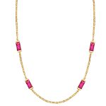 Επίχρυσο ασημένιο 925 κολιέ διακοσμημένο με 4 φουξ ζιργκόν πέτρες