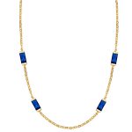 Επίχρυσο ασημένιο 925 κολιέ διακοσμημένο με 4 μπλε ζιργκόν πέτρες