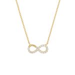 Επίχρυσο ασημένιο 925 κολιέ με κρεμαστό άπειρο και ζιργκόν πέτρες