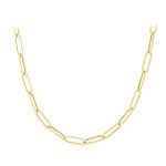 Χρυσό κολιέ Κ14 αλυσιδωτό με σχέδιο σχέδιο paperclip