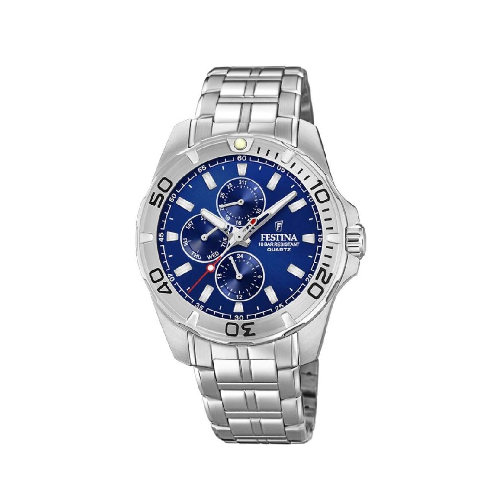 Ρολόι Festina F20445/2 από ανοξείδωτο ατσάλι με μπλε καντράν πολλαπλών ενδείξεων