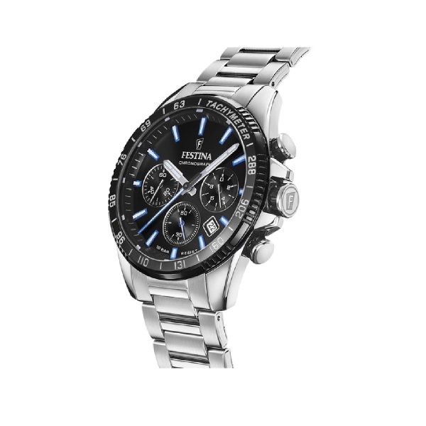 Ρολόι χρονογράφος Festina F20560/5 από ανοξείδωτο ατσάλι με μαύρο καντράν και μαύρη στεφάνη