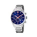 Ρολόι χρονογράφος Festina F20343/9 από ανοξείδωτο ατσάλι με μπλε καντράν