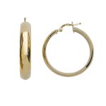 Χρυσοί λουστρέ κρίκοι Κ14 φαρδείς