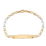 Δίχρωμη παιδική ταυτότητα από χρυσό Κ14 φαρδιά