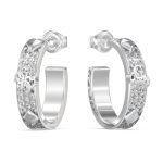 GUESS STEEL 4G FOREVER JUBE03284JWRHT/U Κρίκοι Ασημένιοι Με Πέτρες