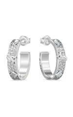 GUESS STEEL 4G FOREVER JUBE03284JWRHT/U Κρίκοι Ασημένιοι Με Πέτρες