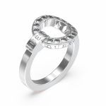 GUESS STEEL CIRCLE LIGHTS JUBR03165JWRH-No.54 Ασημένιο Δαχτυλίδι Με Πέτρες