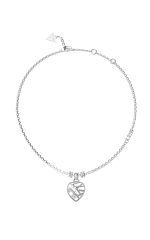 GUESS STEEL HEART CAGE JUBN03099JWRHT/U Ασημένιο Κολιέ Με Καρδιά Με Πέτρες
