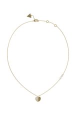 GUESS STEEL LOVELY GUESS JUBN03035JWYGT/U Χρυσό Κολιέ Με Καρδιά Με Πέτρες Και Λογότυπο