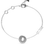 GUESS STEEL UNIQUE SOLITAIRE JUBB03399JWRHL Ασημένιο Βραχιόλι Με Σχέδιο Και Λογότυπο