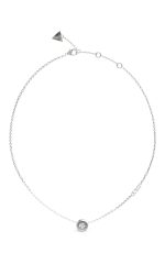 GUESS STEEL UNIQUE SOLITAIRE JUBN03398JWRHT/U Ασημένιο Κολιέ Με Σχέδιο Με Πέτρες