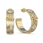 GUESS STEEL 4G FOREVER JUBE03279JWYGT/U Κρίκοι Χρυσοί Με Πέτρες