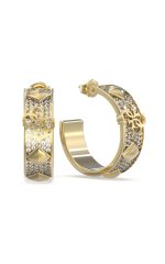 GUESS STEEL 4G FOREVER JUBE03279JWYGT/U Κρίκοι Χρυσοί Με Πέτρες