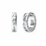 GUESS JEWEL WOMAN WHITE POUCHGUESS JEWEL WOMAN WHITE POUCH GUESS STEEL CIRCLE LIGHTS JUBE03160JWRHT/U Ασημένιοι Κρίκοι Με Πέτρες & Λογότυπο