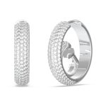 GUESS STEEL CRAZY EARRINGS JUBE03299JWRHT/U Κρίκοι Ασημένιοι Με Πέτρες Και Σχέδιο