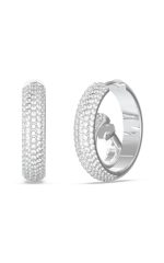 GUESS STEEL CRAZY EARRINGS JUBE03299JWRHT/U Κρίκοι Ασημένιοι Με Πέτρες Και Σχέδιο