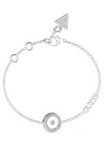 GUESS STEEL GUESS BOND JUBB03259JWRHL Ασημένιο Βραχιόλι Με Πέτρες Και Λογότυπο