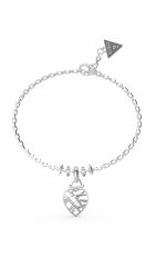 GUESS STEEL HEART CAGE JUBB03100JWRHL Ασημένιο Βραχιόλι Με Καρδιά