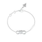 GUESS STEEL MODERN LOVE JUBB04011JWRHL Ασημένιο Βραχιόλι Με Άπειρο