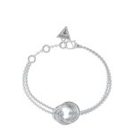 GUESS STEEL PERFECT JUBB04063JWRHL Ασημένιο Βραχιόλι Με Ενωμένους Κρίκους