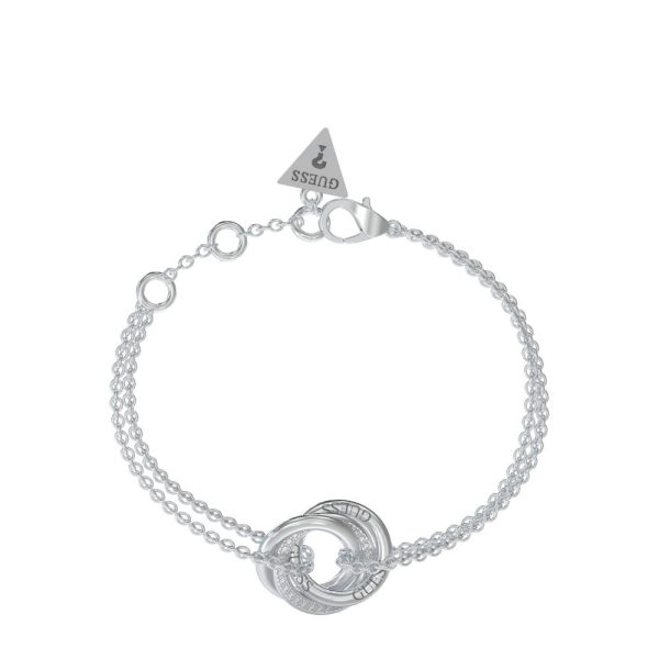 GUESS STEEL PERFECT JUBB04063JWRHL Ασημένιο Βραχιόλι Με Ενωμένους Κρίκους