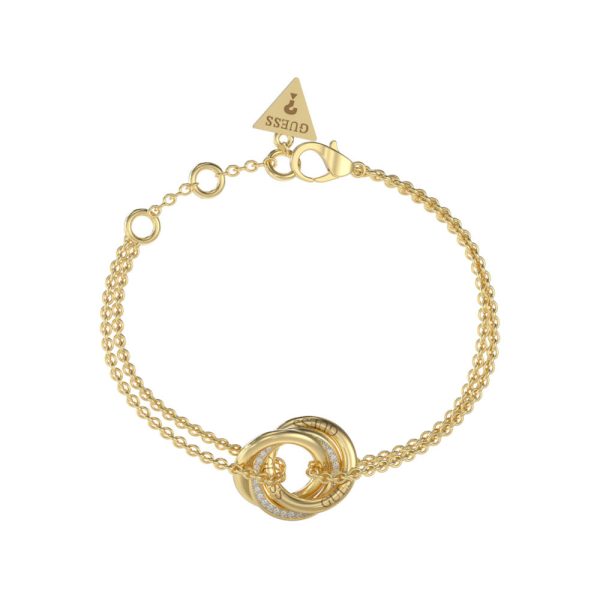 GUESS STEEL PERFECT JUBB04063JWYGL Χρυσό Βραχιόλι Με Ενωμένους Κρίκους