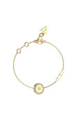 GUESS STEEL LOVE GUESS JUBB04082JWYGL Χρυσό Βραχιόλι Με Στρογγυλό Σχέδιο