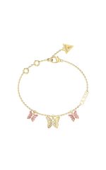 GUESS STEEL CHRYSALIS JUBB04102JWYGLPL Χρυσό Βραχιόλι Με Πεταλούδες