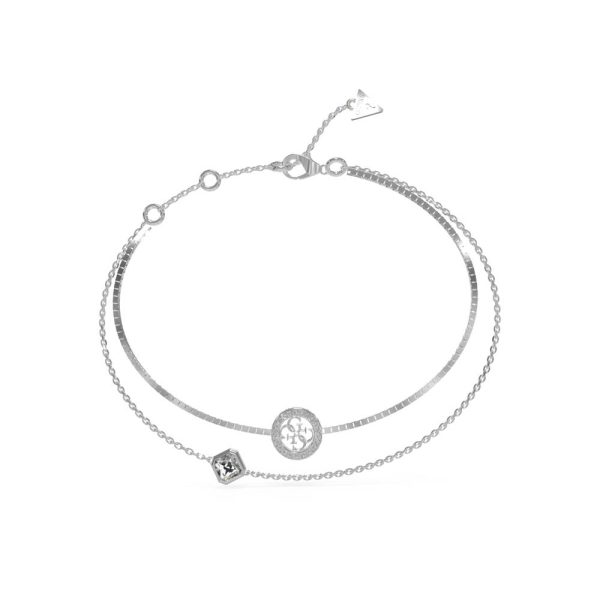 GUESS STEEL 4G CRUSH JUBB04160JWRHL Ασημένιο Βραχιόλι Με Σχέδιο 4G