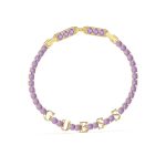 GUESS STEEL ARM PARTY JUBB04218JWYGAMT/U Χρυσό Βραχιόλι Με Λογότυπο & Μωβ Πέτρες