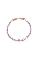 GUESS STEEL ARM PARTY JUBB04218JWYGAMT/U Χρυσό Βραχιόλι Με Λογότυπο & Μωβ Πέτρες