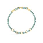 GUESS STEEL ARM PARTY JUBB04218JWYGAQT/U Χρυσό Βραχιόλι Με Λογότυπο & Γαλάζιες Πέτρες