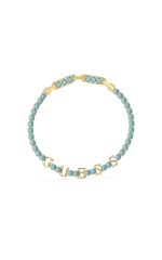 GUESS STEEL ARM PARTY JUBB04218JWYGAQT/U Χρυσό Βραχιόλι Με Λογότυπο & Γαλάζιες Πέτρες