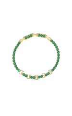 GUESS STEEL ARM PARTY JUBB04218JWYGGNT/U Χρυσό Βραχιόλι Με Λογότυπο & Πράσινες Πέτρες