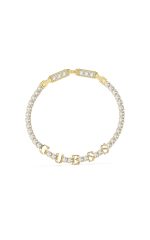 GUESS STEEL ARM PARTY JUBB04218JWYGT/U Χρυσό Βραχιόλι Με Λογότυπο & Πέτρες