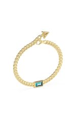 GUESS STEEL ARM PARTY JUBB04223JWYGAQL Χρυσό Βραχιόλι Με Γαλάζια Πέτρα