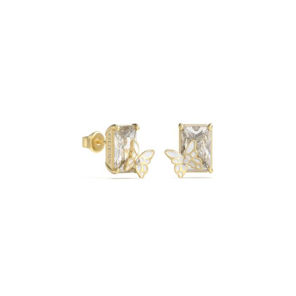 GUESS STEEL CHRYSALIS JUBE04099JWYGT/U Χρυσά Σκουλαρίκια Με Πεταλούδα