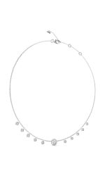 GUESS STEEL 4G CRUSH JUBN04155JWRHT/U Ασημένιο Κολιέ Με Σχέδιο Και Κρεμαστές Πέτρες