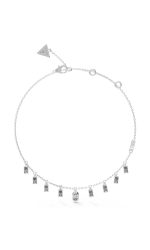 GUESS STEEL HASHTAG GUESS JUBN04250JWRHT/U Ασημένιο Κολιέ Με Κρεμαστές Πέτρες