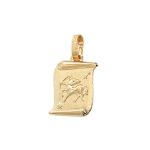 Χρυσό Κ14 ζώδιο τοξότης σε πάπυρο