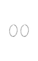 GUESS STEEL HOOPS I DID IT AGAIN JUBE04184JWRHT/U Ασημένια Σκουλαρίκια Κρίκοι