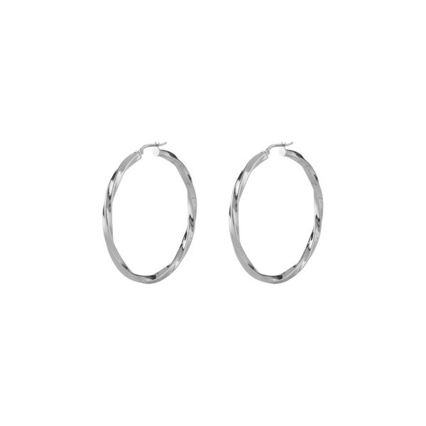 GUESS STEEL HOOPS I DID IT AGAIN JUBE04184JWRHT/U Ασημένια Σκουλαρίκια Κρίκοι