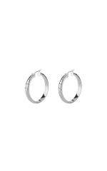 GUESS STEEL HOOPS I DID IT AGAIN JUBE04190JWRHT/U Ασημένια Σκουλαρίκια Κρίκοι