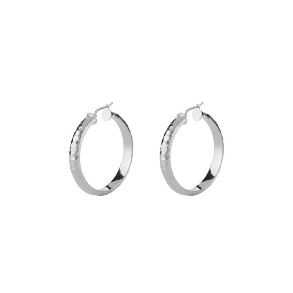GUESS STEEL HOOPS I DID IT AGAIN JUBE04190JWRHT/U Ασημένια Σκουλαρίκια Κρίκοι