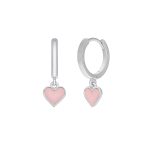 Ασημένια παιδικά σκουλαρίκια Marea με κρεμαστές καρδούλες